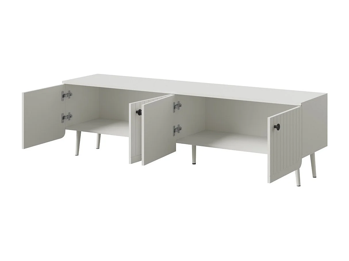 TV-Lowboard Chloe 4D 170 Weiß (schwarzer oder goldener Griff)