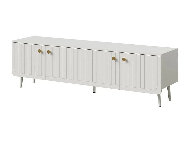 TV-Lowboard Chloe 4D 170 Weiß (schwarzer oder goldener Griff)