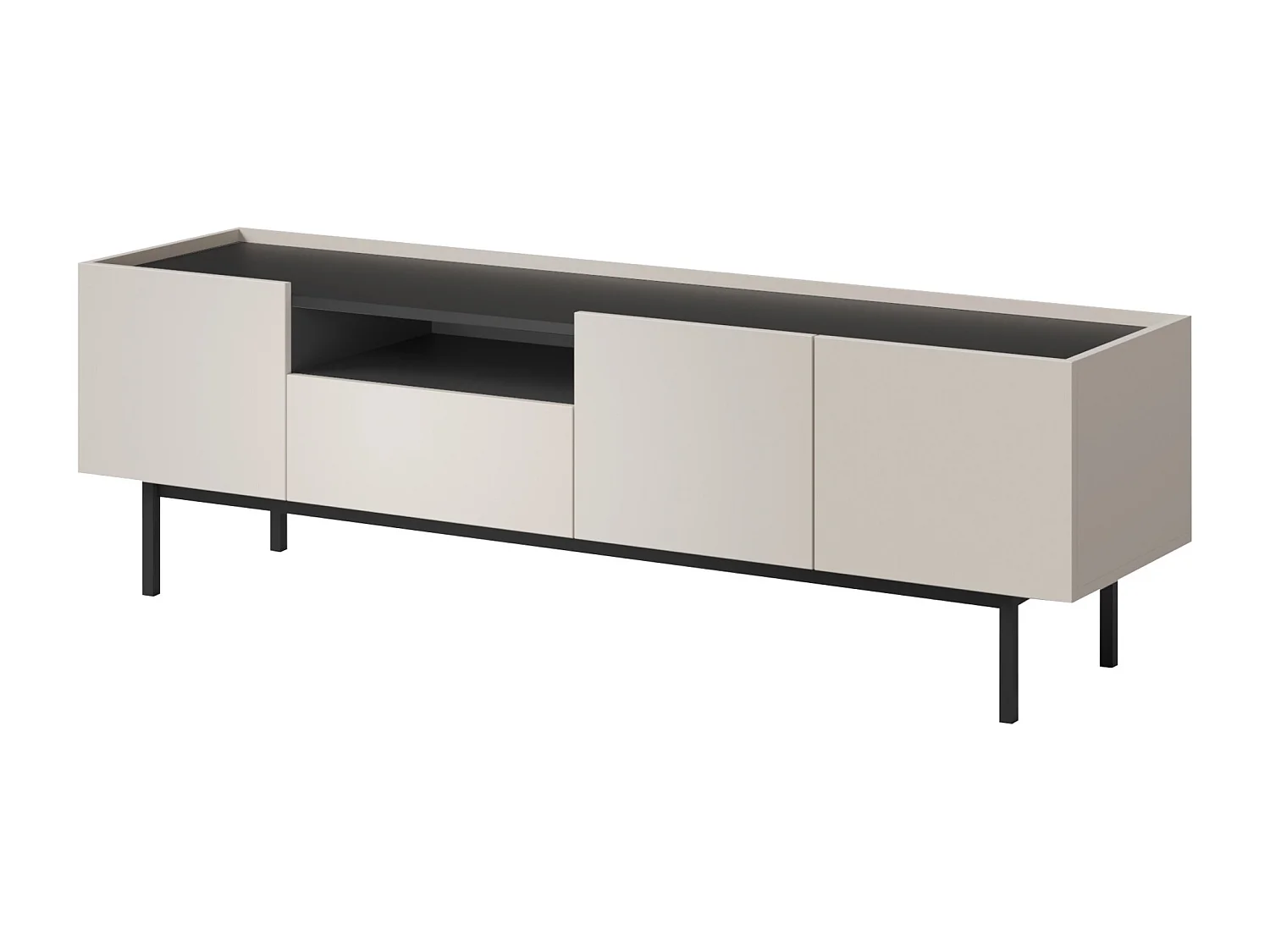 TV-Lowboard Noel 165 Kaschmir/ Schwarz (stehend)