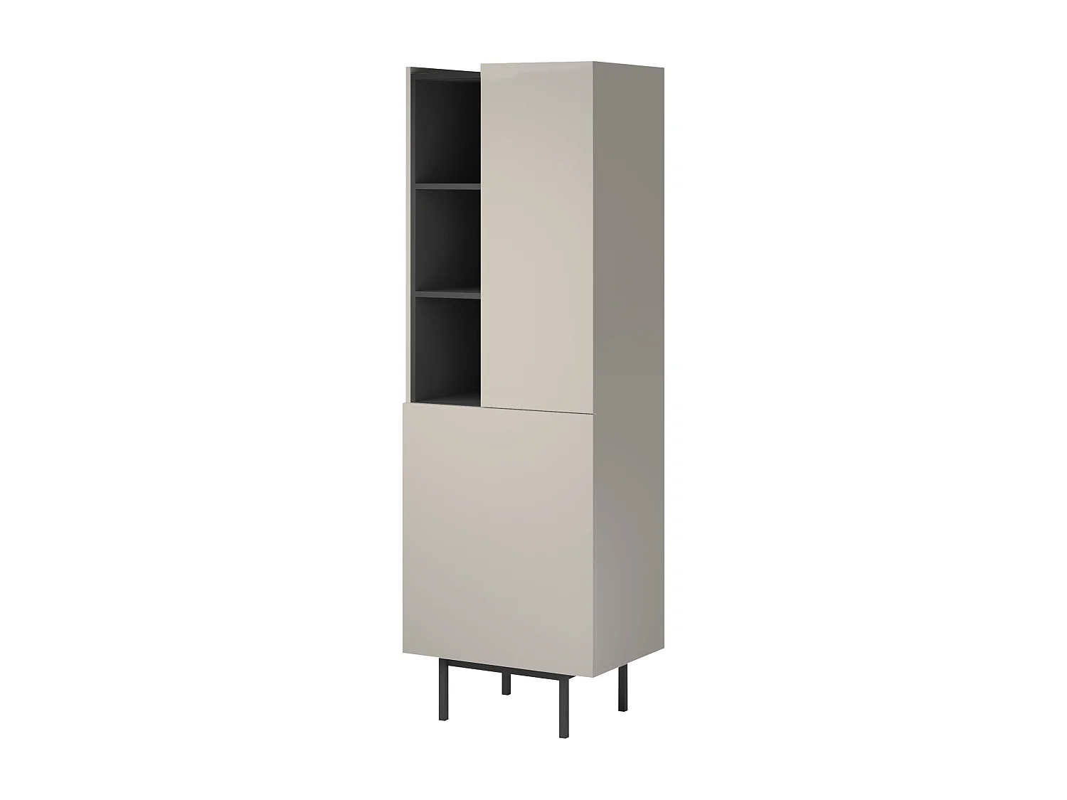 Rechts Regal mit Klapptüren Noel 60 Kaschmir/Schwarz