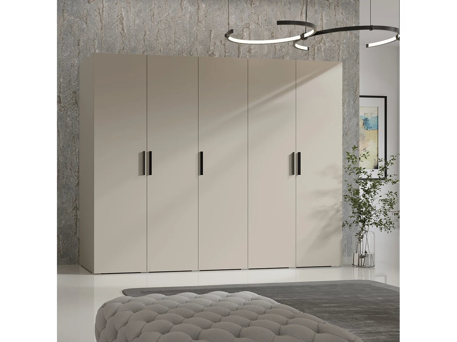 Szafa uchylna Napoli 5D 250 Kaszmir (czarny lub złoty uchwyt)