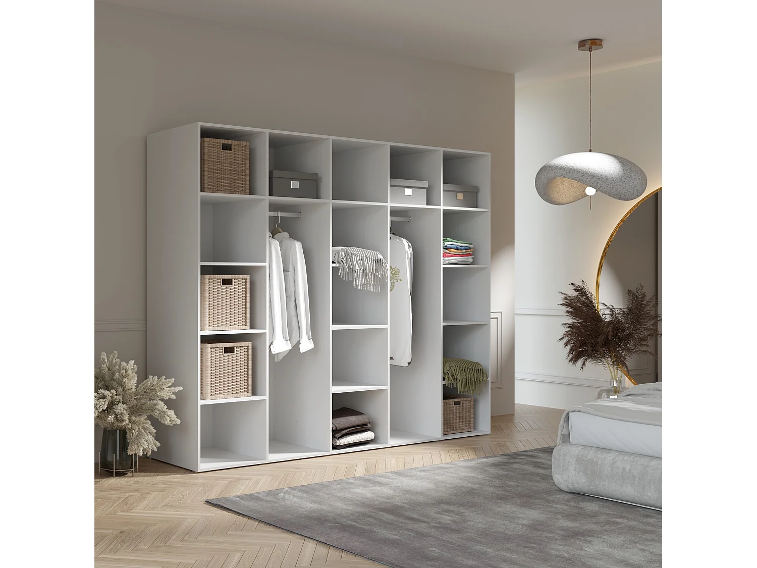 Szafa uchylna Napoli 5D 250 Kaszmir (czarny lub złoty uchwyt)