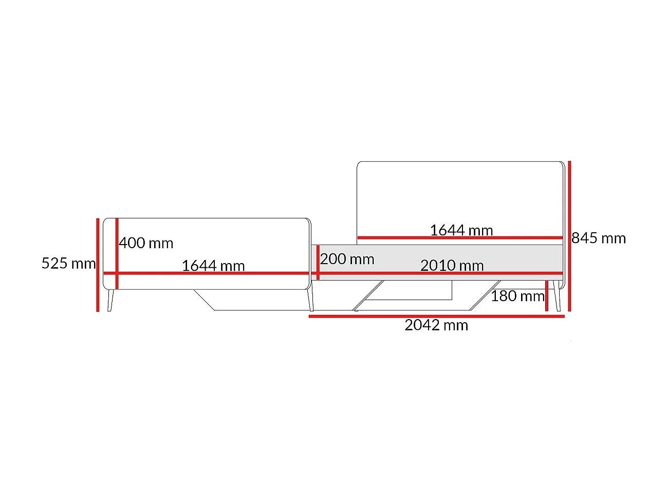 Schlafzimmer Bett Chloe 160x200 Weiß