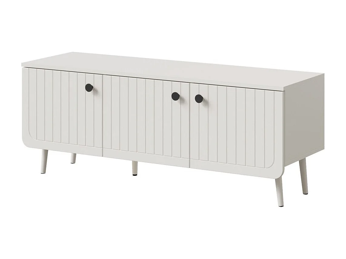 TV-Lowboard Chloe 3D 125 Weiß (schwarzer oder goldener Griff)