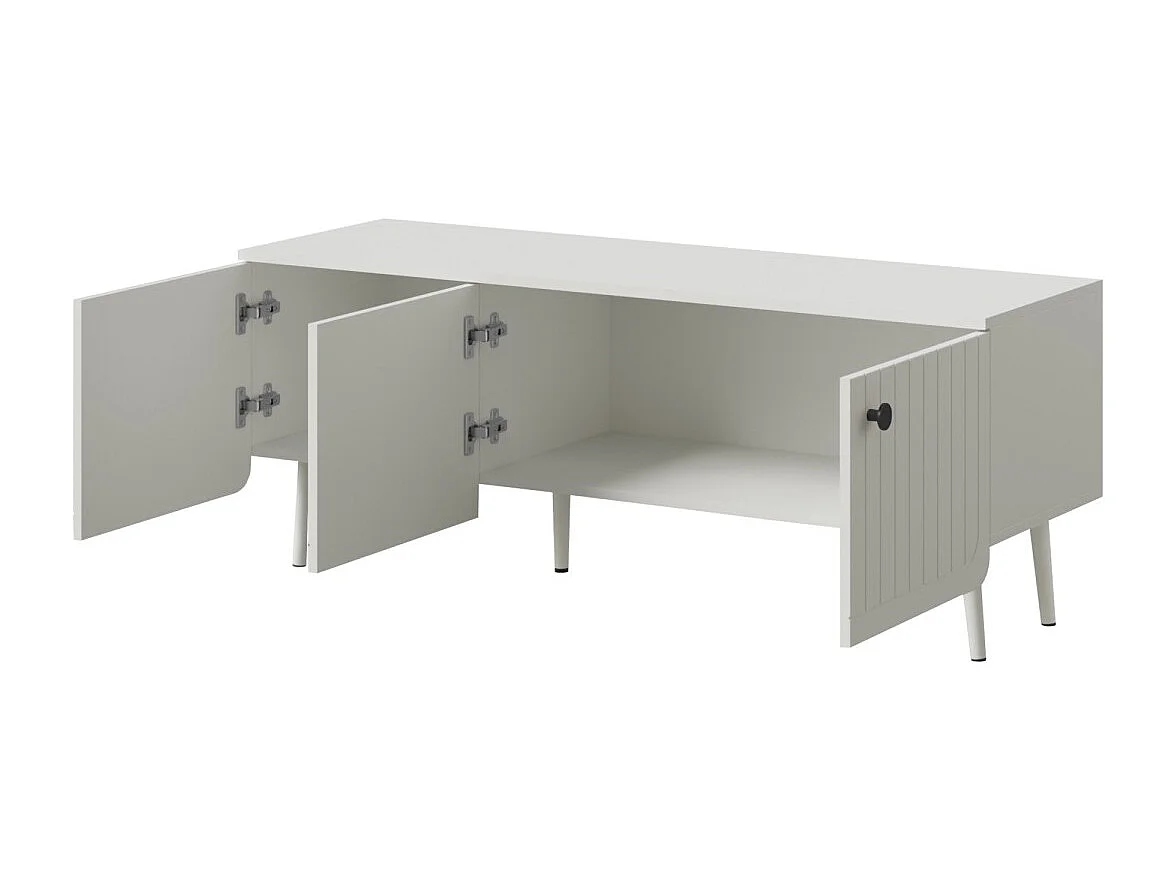 TV-Lowboard Chloe 3D 125 Weiß (schwarzer oder goldener Griff)