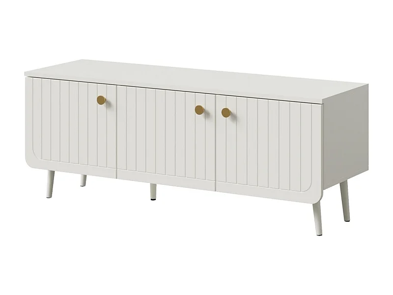 TV-Lowboard Chloe 3D 125 Weiß (schwarzer oder goldener Griff)