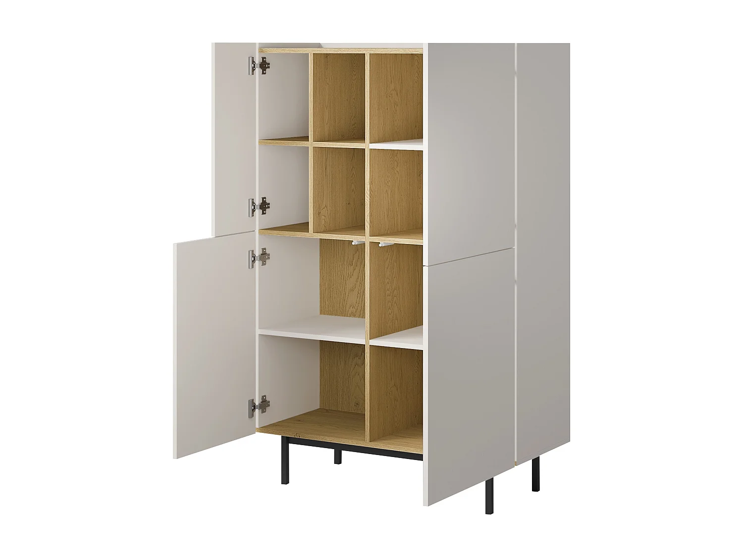 Regal mit Klapptüren Noel 100 Kaschmir/Cremona-Eiche