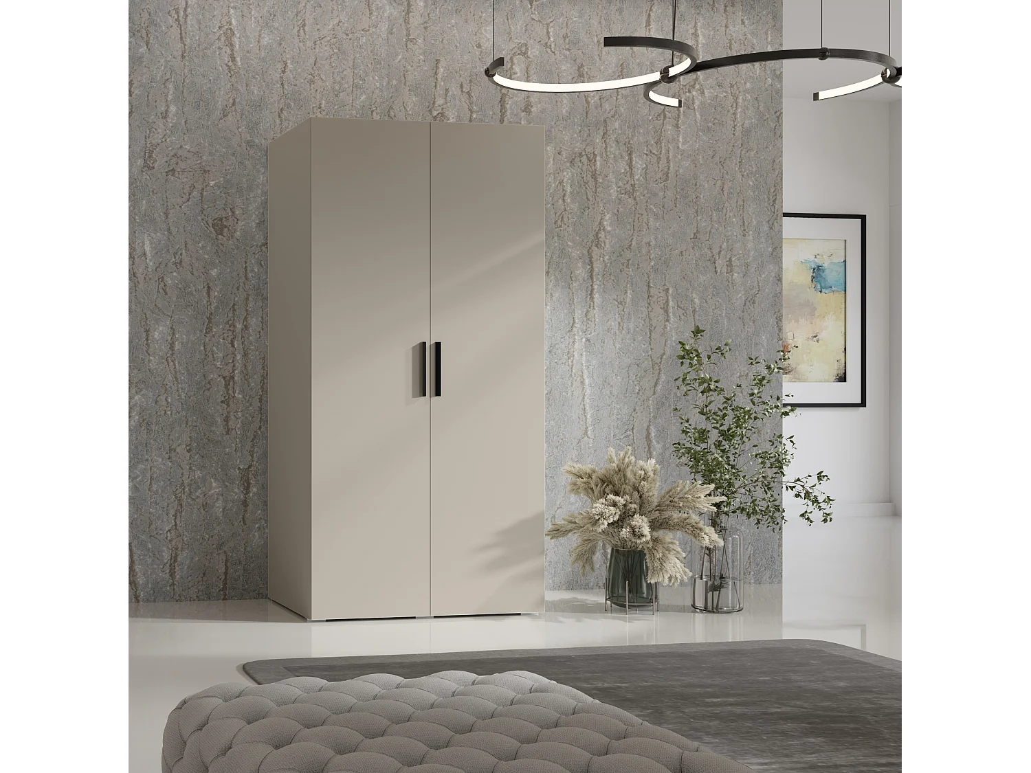 Szafa uchylna Napoli 2D 100 Kaszmir (czarny lub złoty uchwyt)