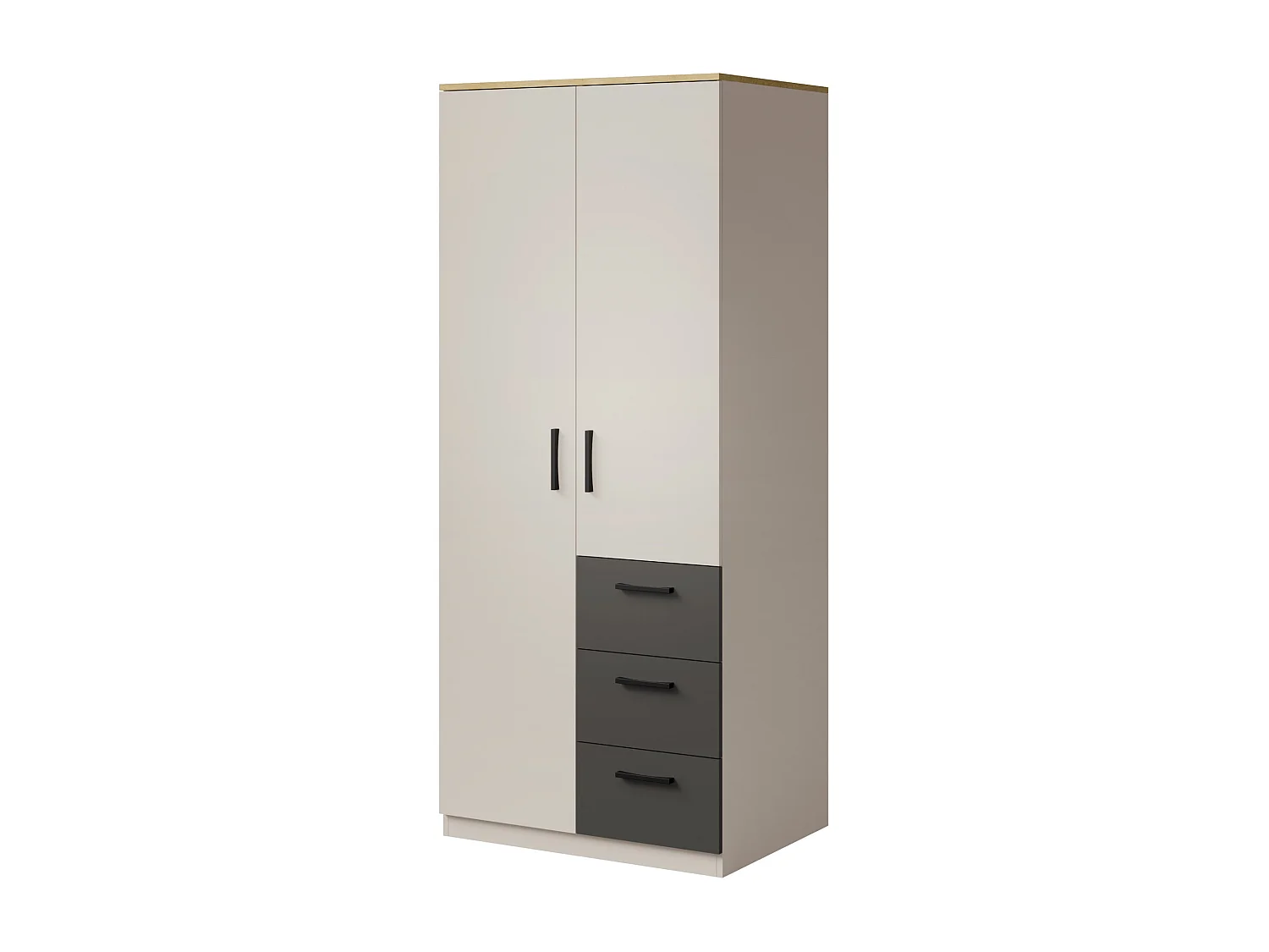 Schrank mit Schubladen Billz 2D3S 80 Kaschmir/Eiche Cremona