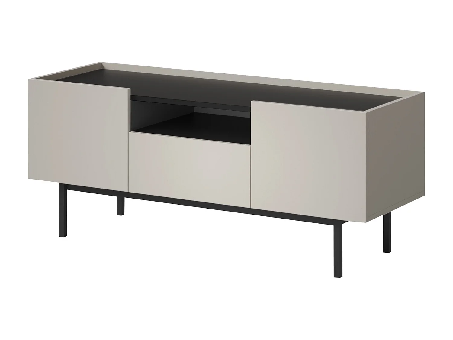 TV-Lowboard Noel 120 Kaschmir/ Schwarz (stehend)