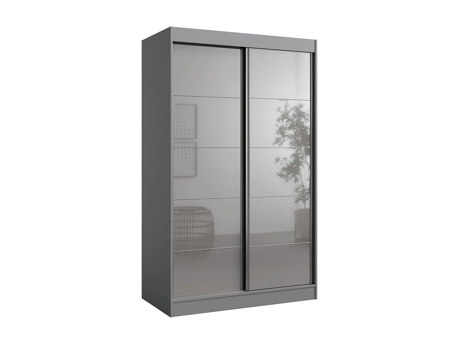 Schiebetürenchrank Como 2D 120 Grau (lacobel)