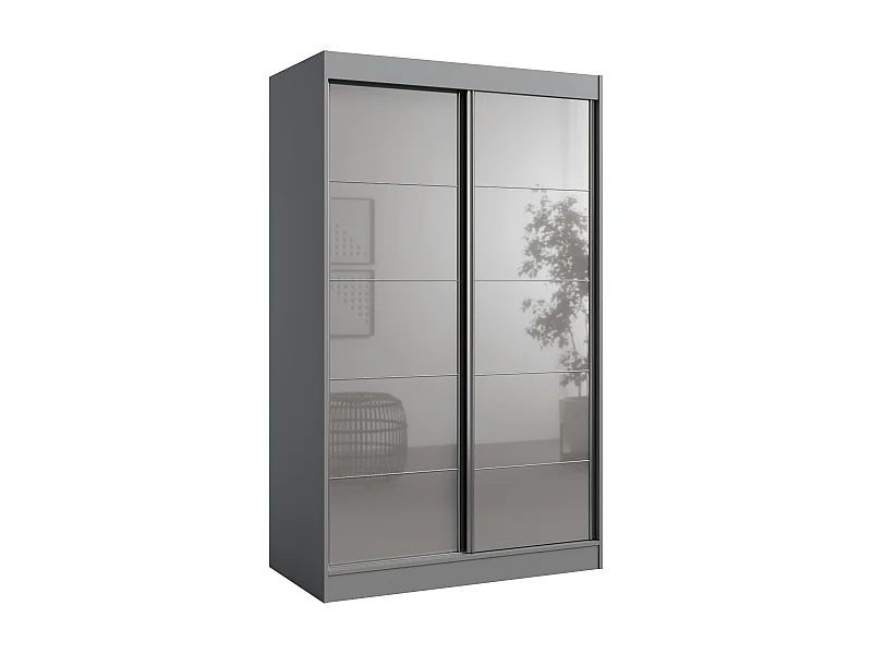 Szafa przeuwna Como 2D 120 Szara (lacobel)