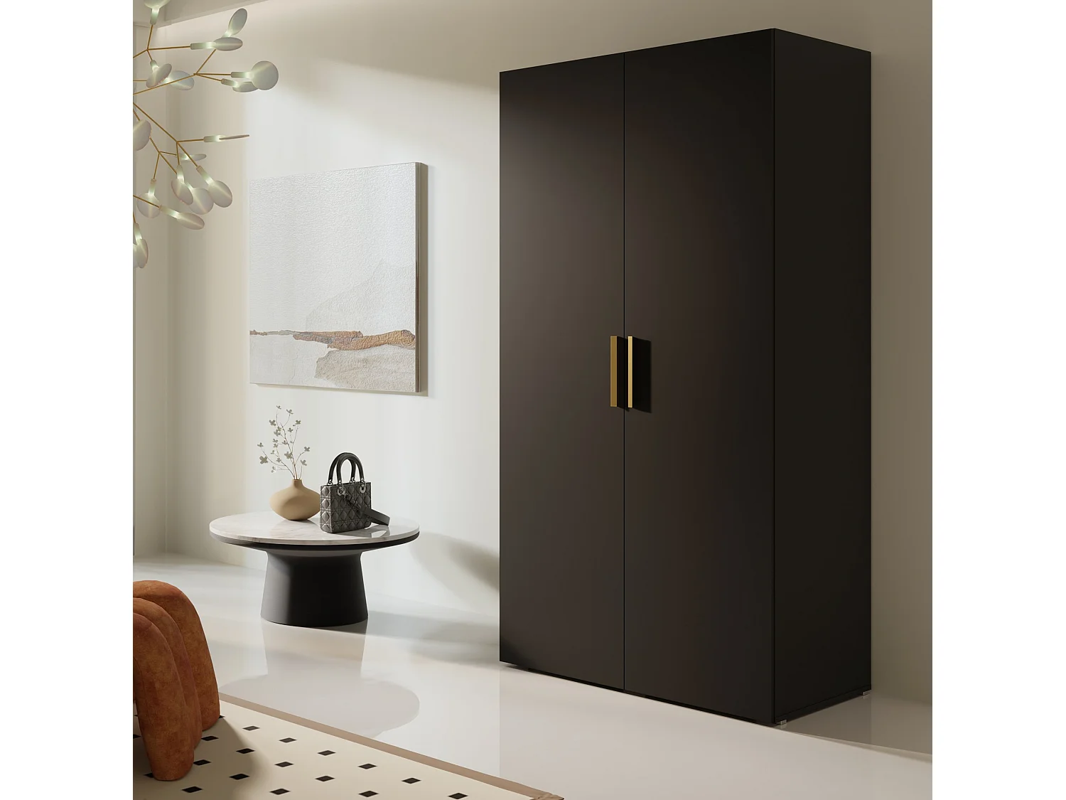 Szafa uchylna Napoli 2D 100 Czarna (czarny lub złoty uchwyt)