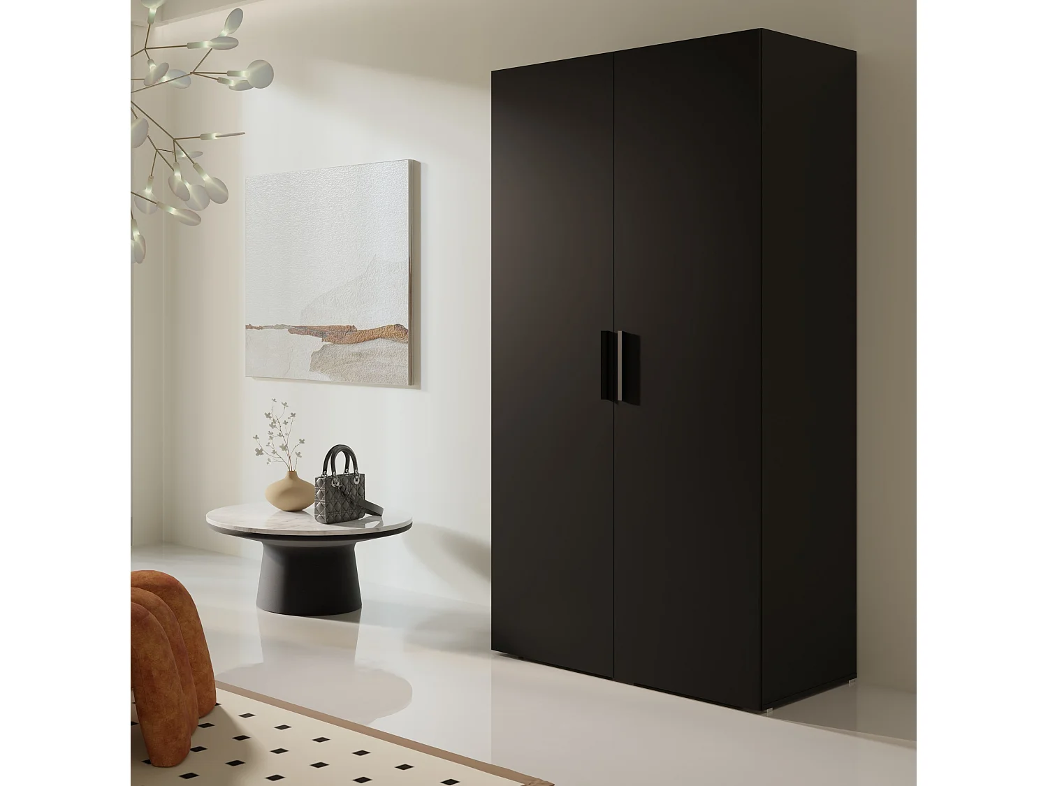 Szafa uchylna Napoli 2D 100 Czarna (czarny lub złoty uchwyt)