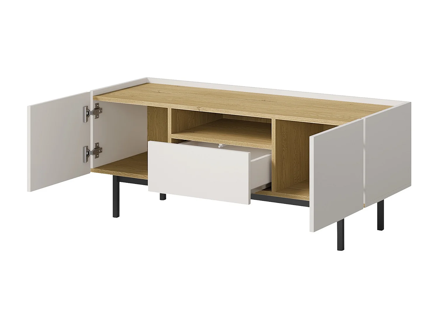 TV-Lowboard Noel 120 Kaschmir/ Cremona-Eiche (stehend)