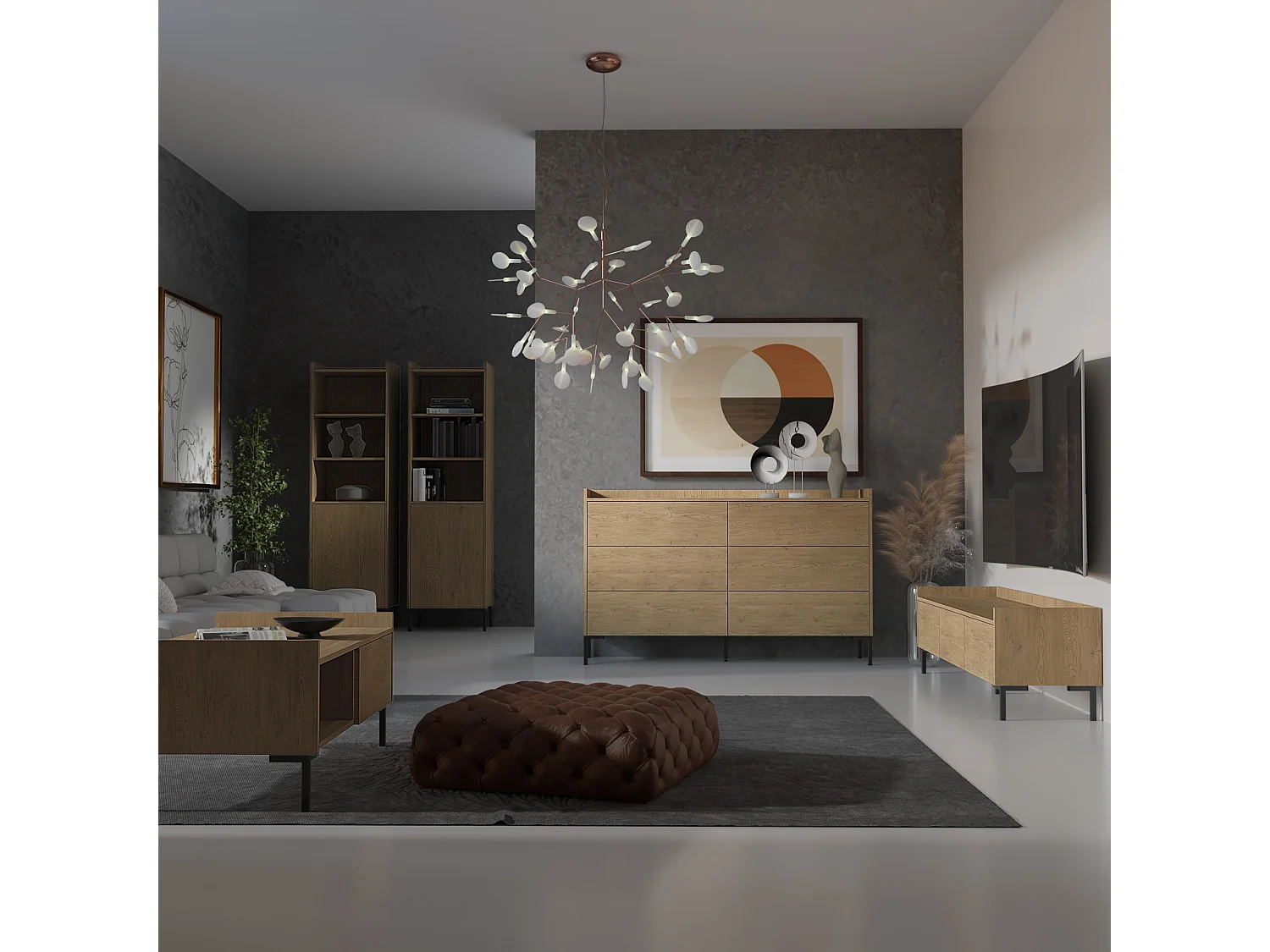 Regal mit Klapptüren Liam 50 Cremona-Eiche