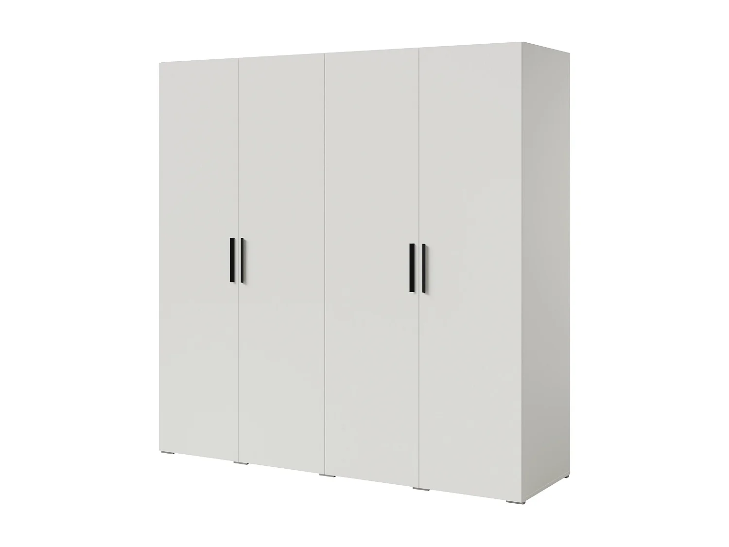 Drehtürenschrank Napoli 4D 200 Weiß (schwarzer oder goldener Griff)