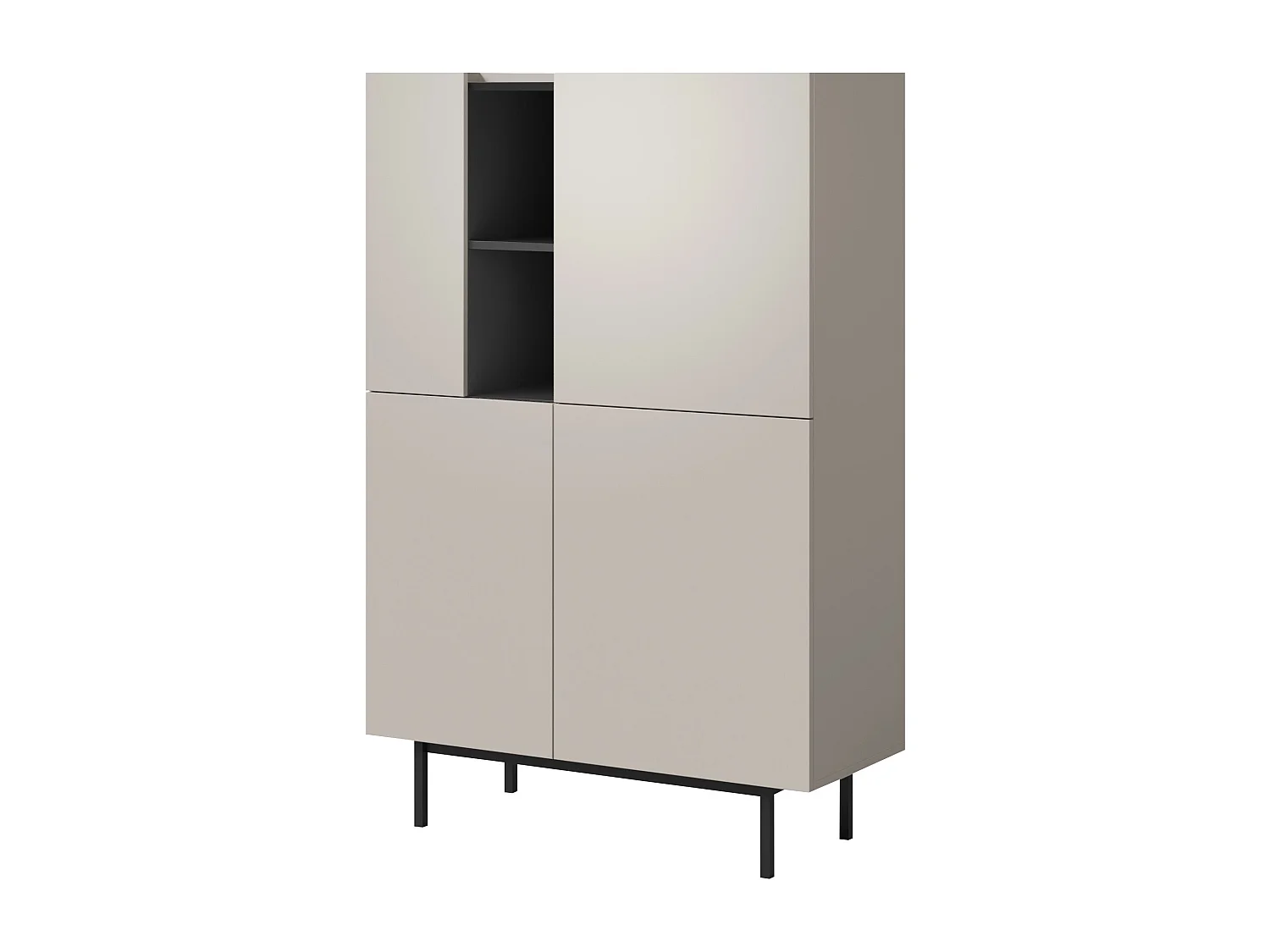 Regal mit Klapptüren Noel 100 Kaschmir/Schwarz