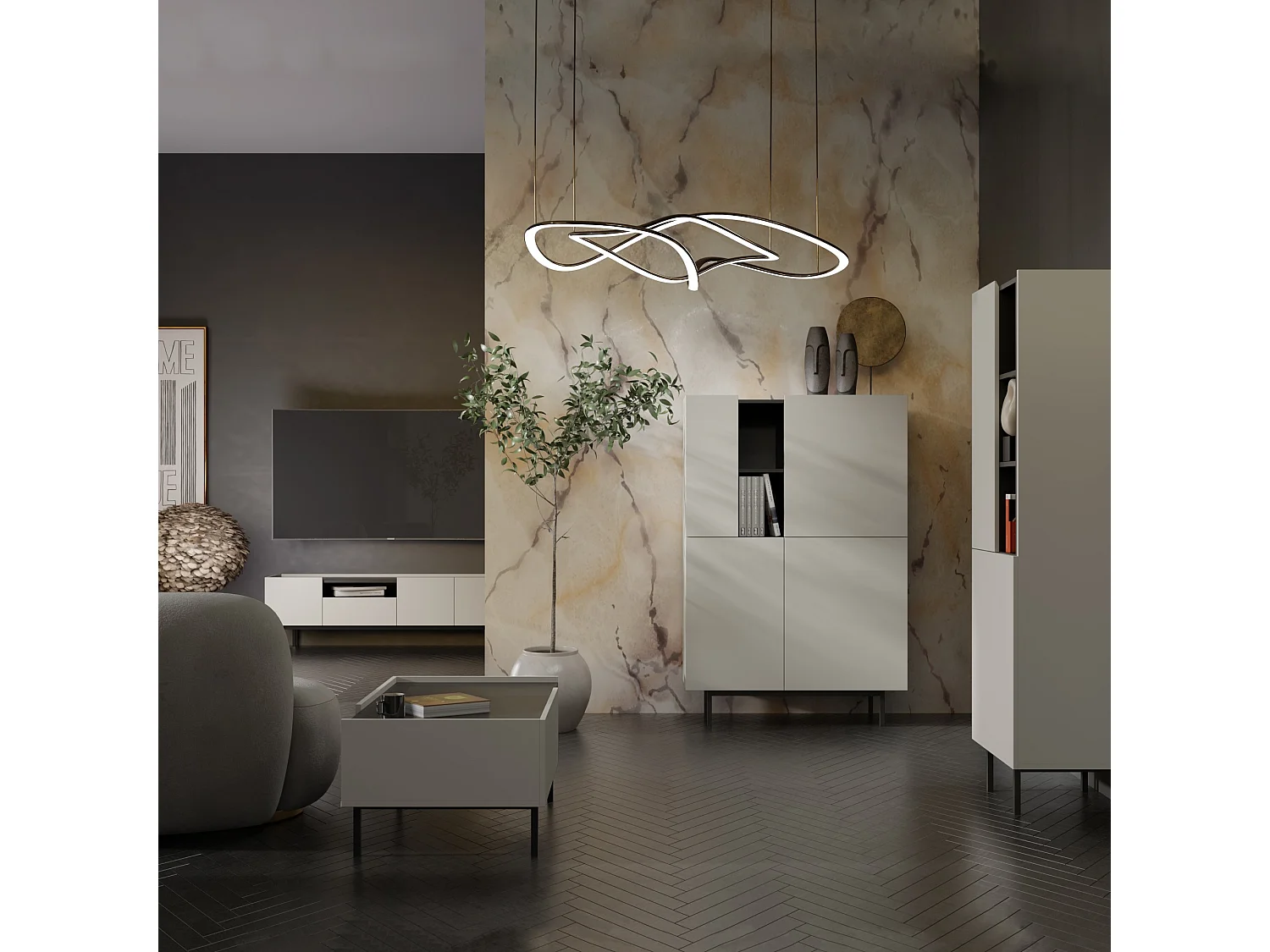 Regal mit Klapptüren Noel 100 Kaschmir/Schwarz