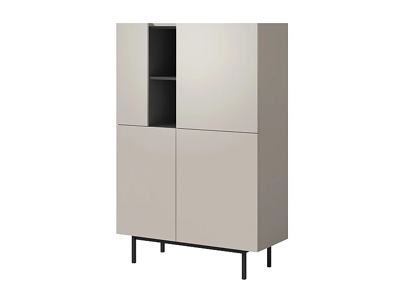 Regal mit Klapptüren Noel 100 Kaschmir/Schwarz