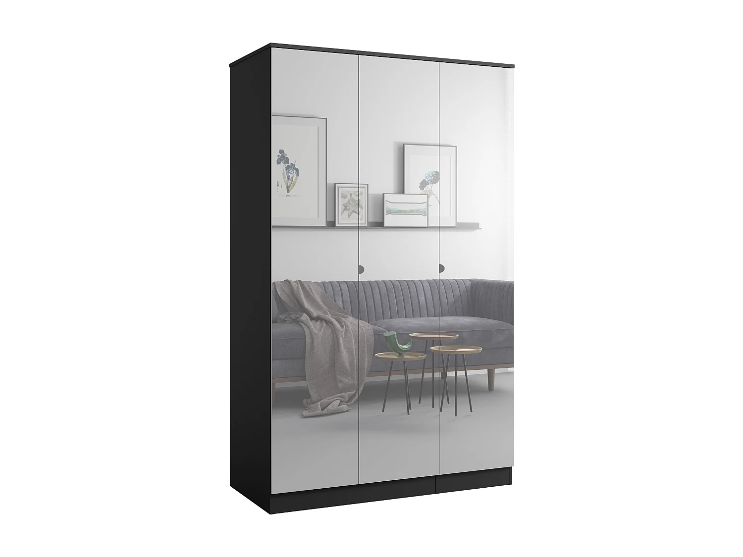 Szafa uchylna z lustrem Monza 3D 120 Czarna