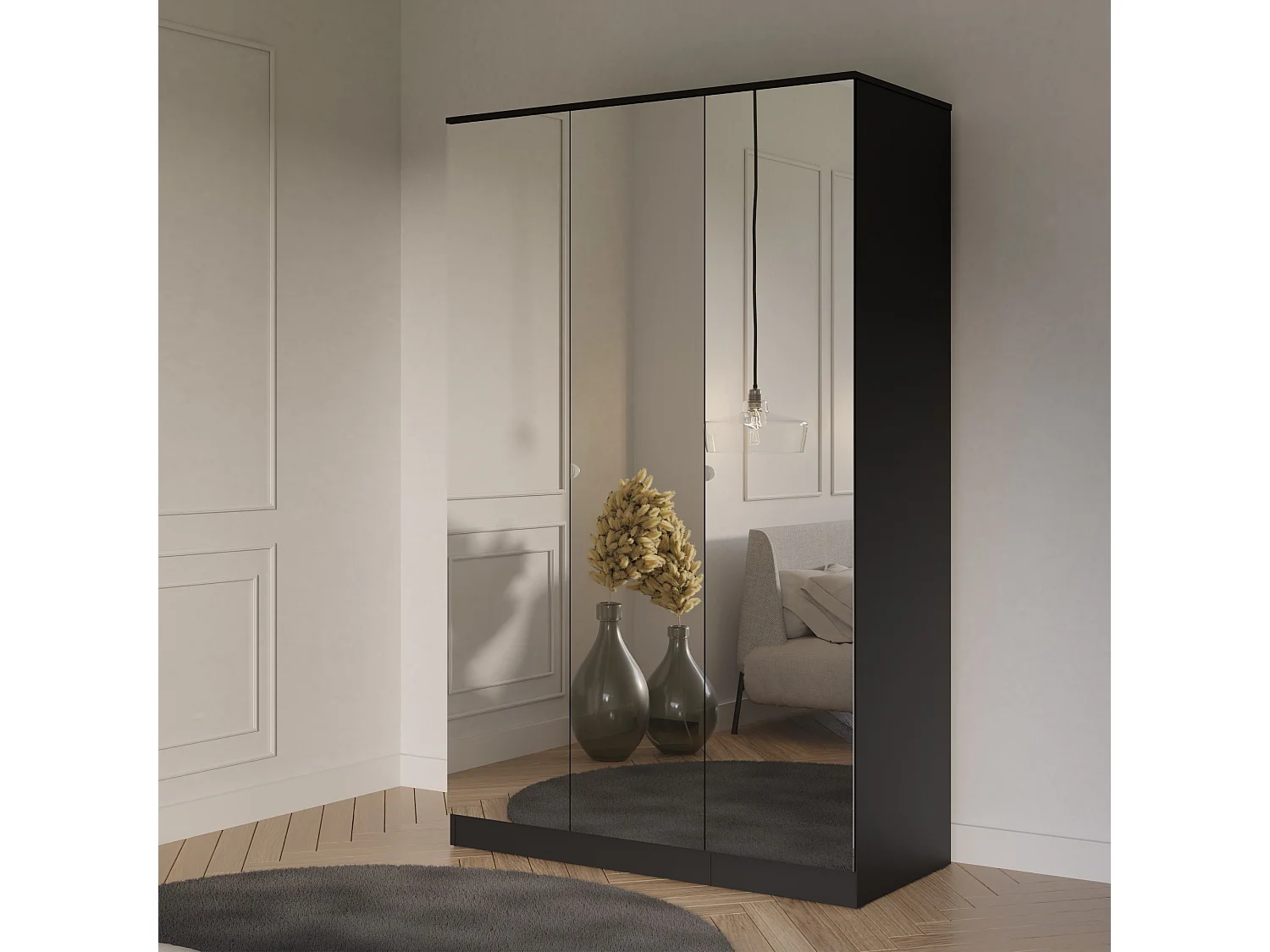 Szafa uchylna z lustrem Monza 3D 120 Czarna