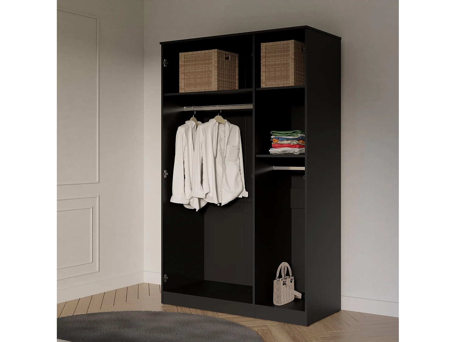 Szafa uchylna z lustrem Monza 3D 120 Czarna