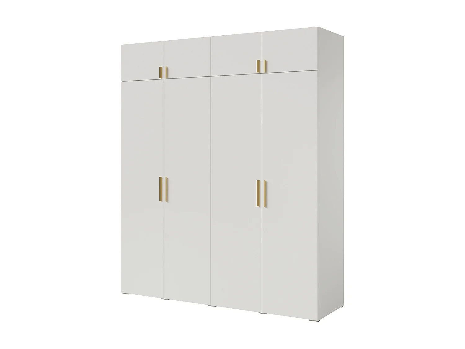 Szafa uchylna z nadstawką Napoli 4D 200 Biała (czarny lub złoty uchwyt)