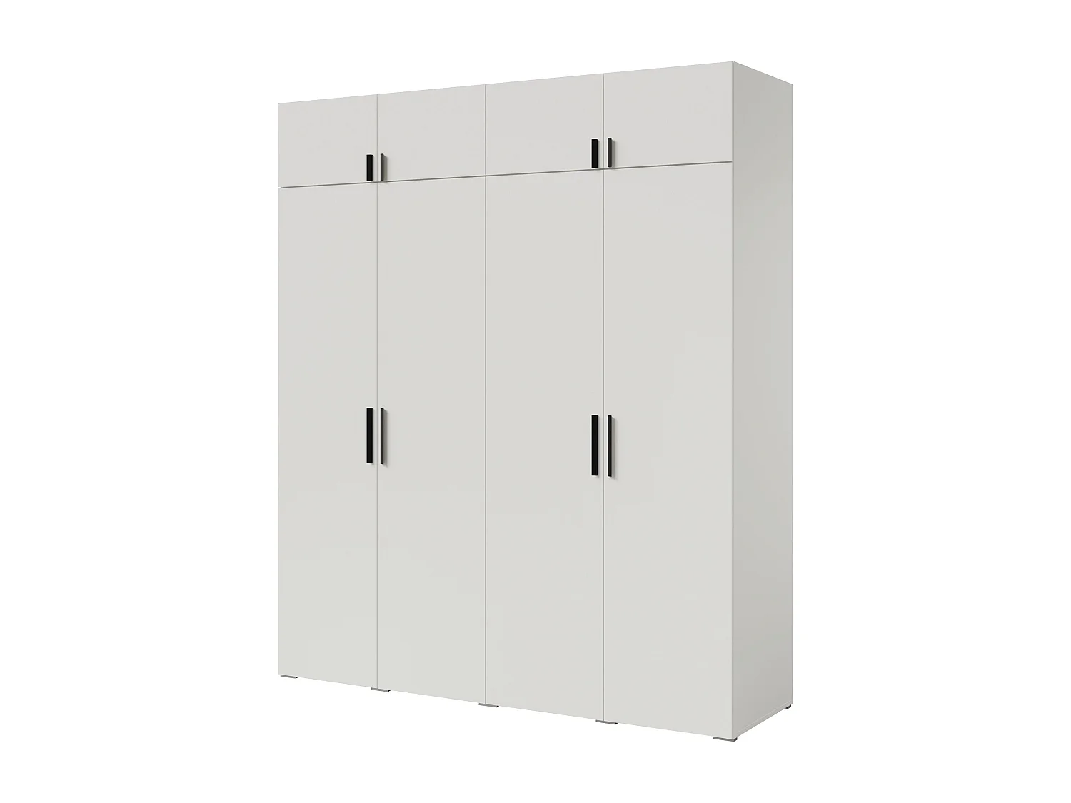 Szafa uchylna z nadstawką Napoli 4D 200 Biała (czarny lub złoty uchwyt)