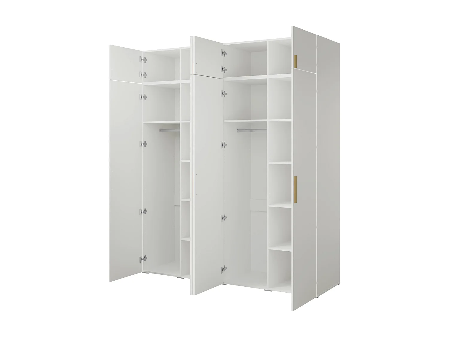 Szafa uchylna z nadstawką Napoli 4D 200 Biała (czarny lub złoty uchwyt)