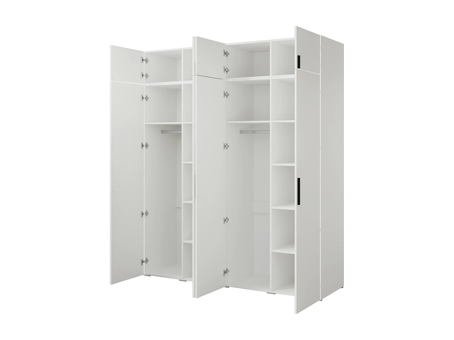 Szafa uchylna z nadstawką Napoli 4D 200 Biała (czarny lub złoty uchwyt)