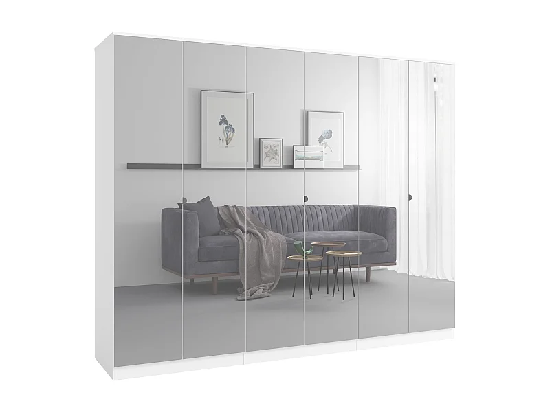 Szafa uchylna z lustrem Monza 6D 240 Biała