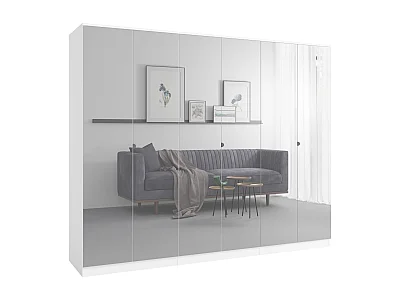 Draaideurkast met spiegel Monza 6D 240 Wit