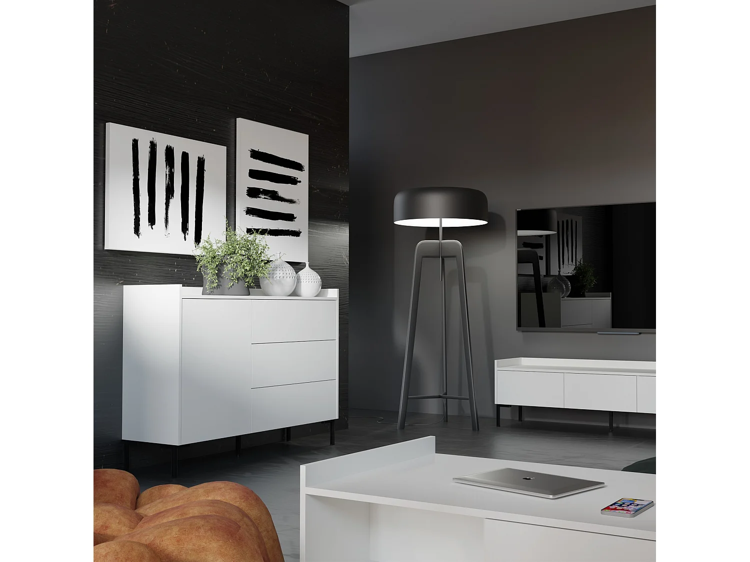 Komoda z szufladami Liam 1D3S 125 Biała