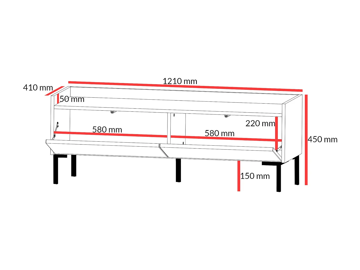 TV-Lowboard Liam 120 Cremona-Eiche (stehend)