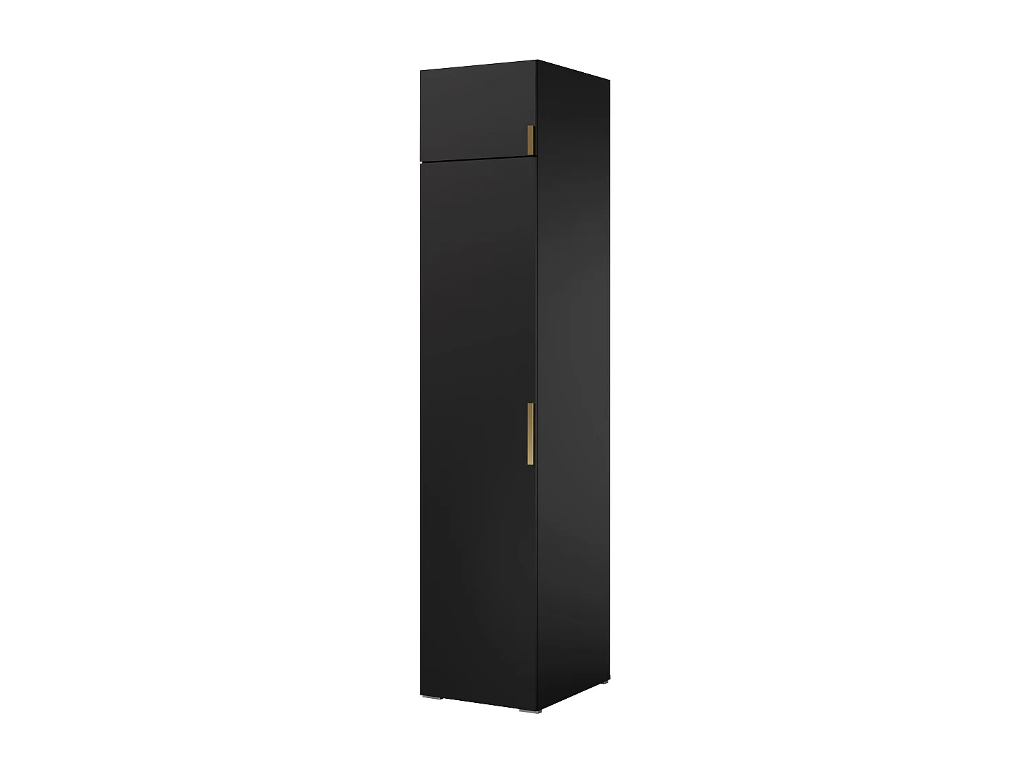 Drehtürenschrank mit Aufsatz Napoli 1D 50 Schwarz (schwarzer oder goldener Griff)
