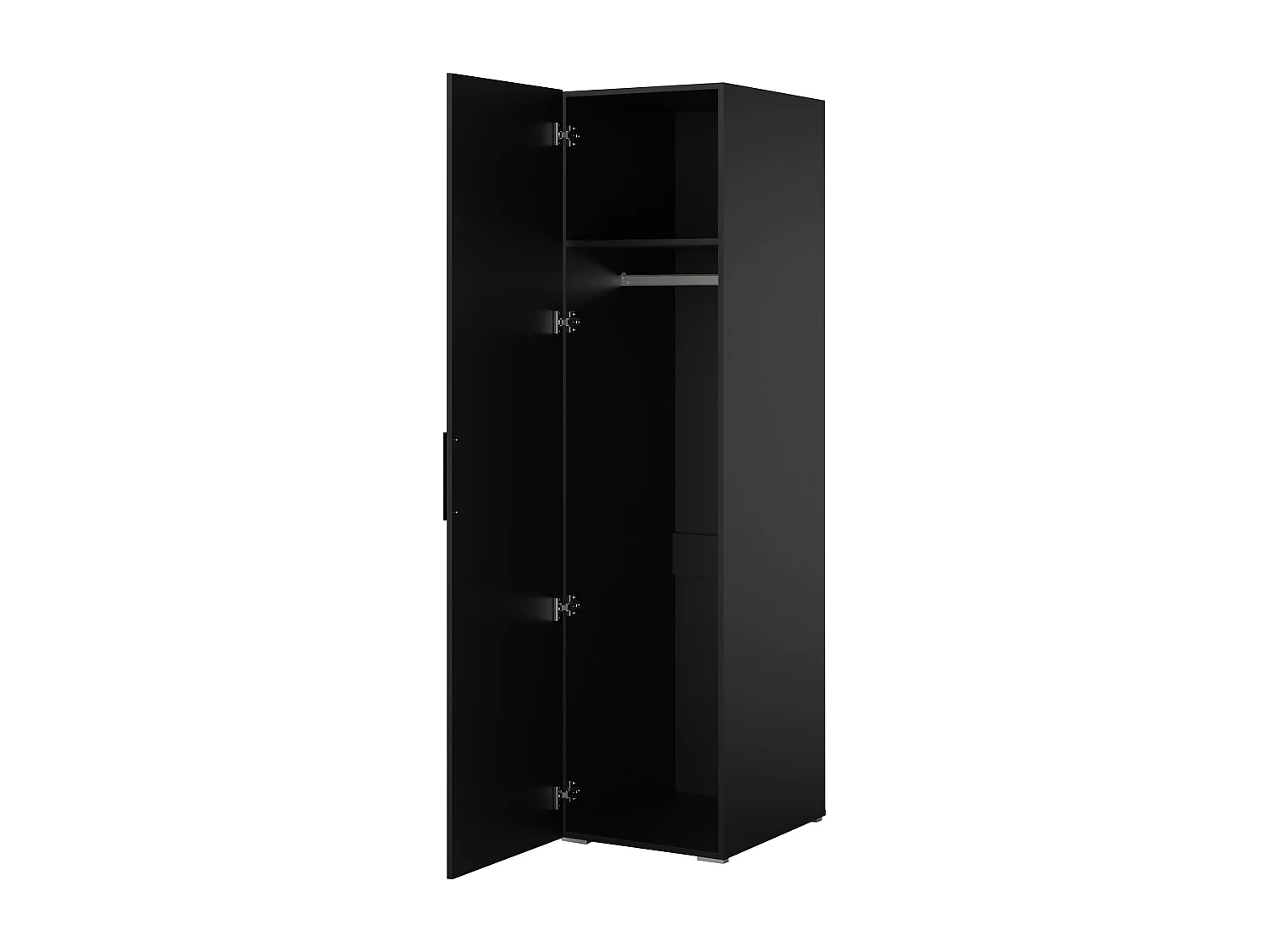 Drehtürenschrank Napoli 1D 50 Schwarz (schwarzer oder goldener Griff)