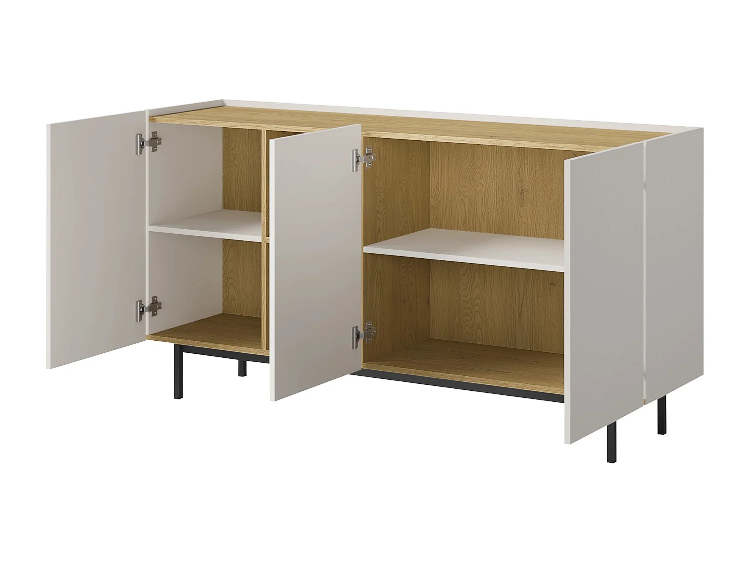 Kommode mit Klapptüren Noel 3D 165 Kaschmir / Cremona-Eiche