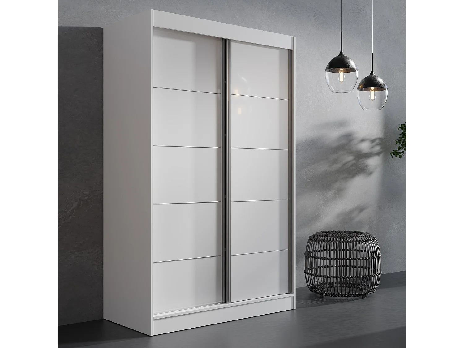 Schuifdeurkat Como 2D 120 Wit (lacobel)