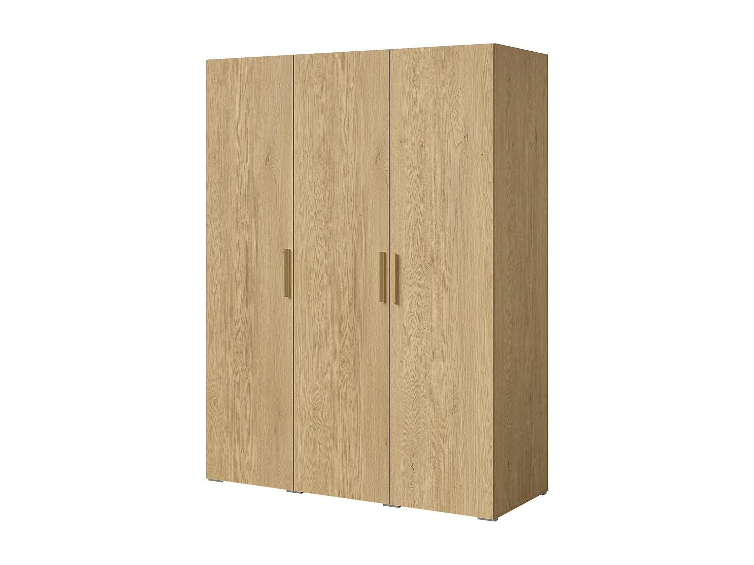 Drehtürenschrank Napoli 3D 150 Eiche Cremona (schwarzer oder goldener Griff)