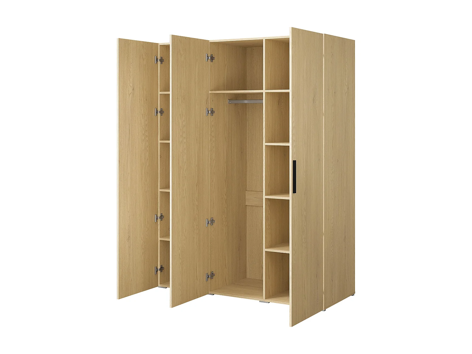 Drehtürenschrank Napoli 3D 150 Eiche Cremona (schwarzer oder goldener Griff)