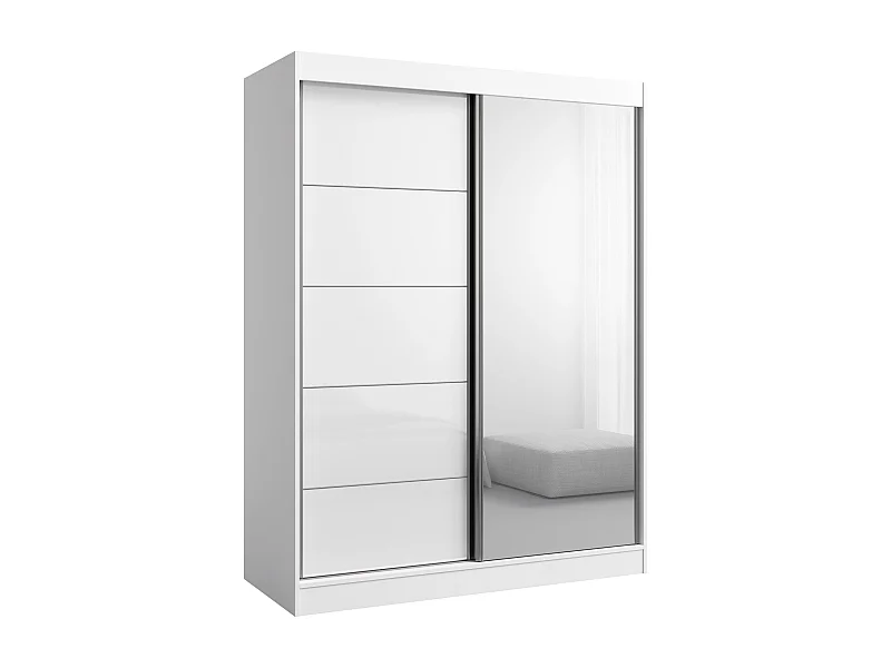 Szafa przeuwna z lutrem Como 2D1L 150 Biała (lacobel)