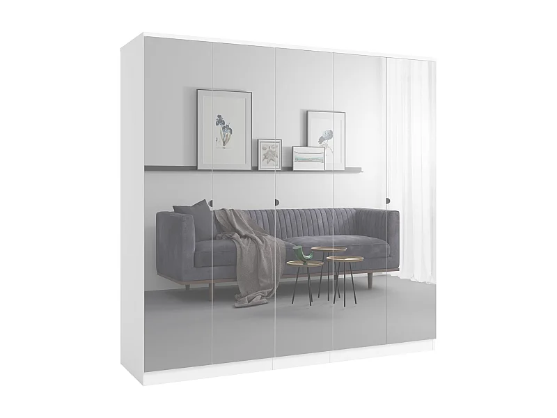 Szafa uchylna z lustrem Monza 5D 200 Biała