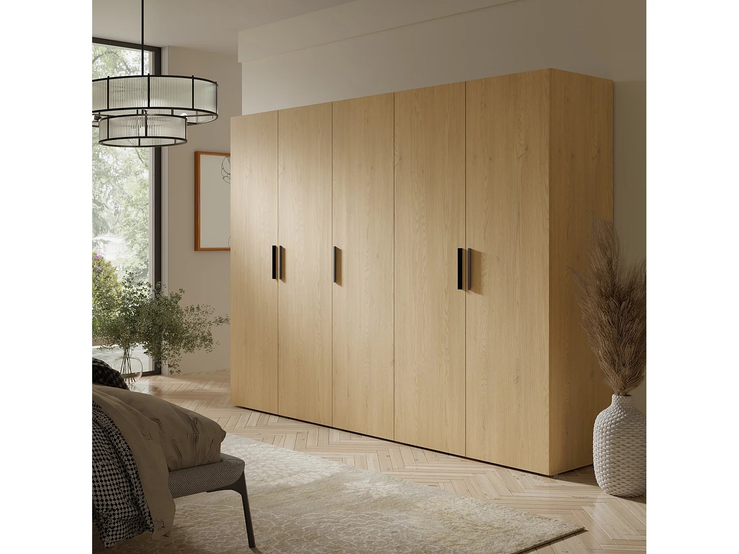 Szafa uchylna Napoli 5D 250 Dąb Cremona (czarny lub złoty uchwyt)