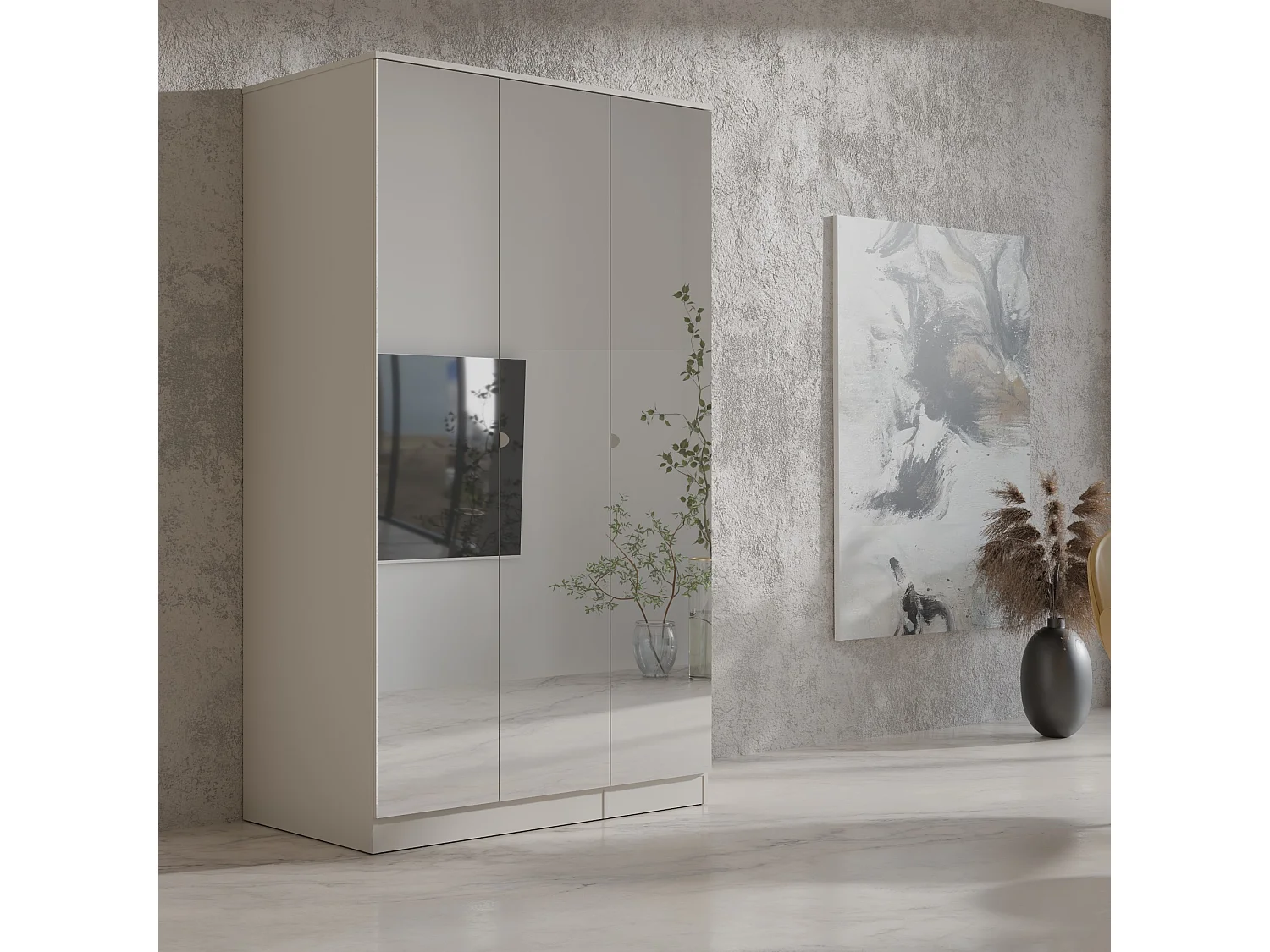 Szafa uchylna z lustrem Monza 3D 120 Kaszmir