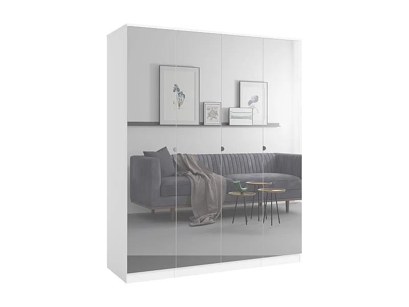 Szafa uchylna z lustrem Monza 4D 160 Biała