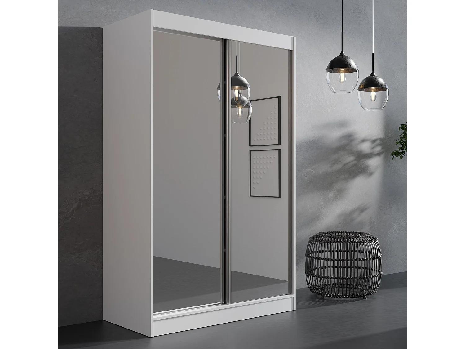 Szafa przeuwna z lutrem Como 2D2L 120 Biała