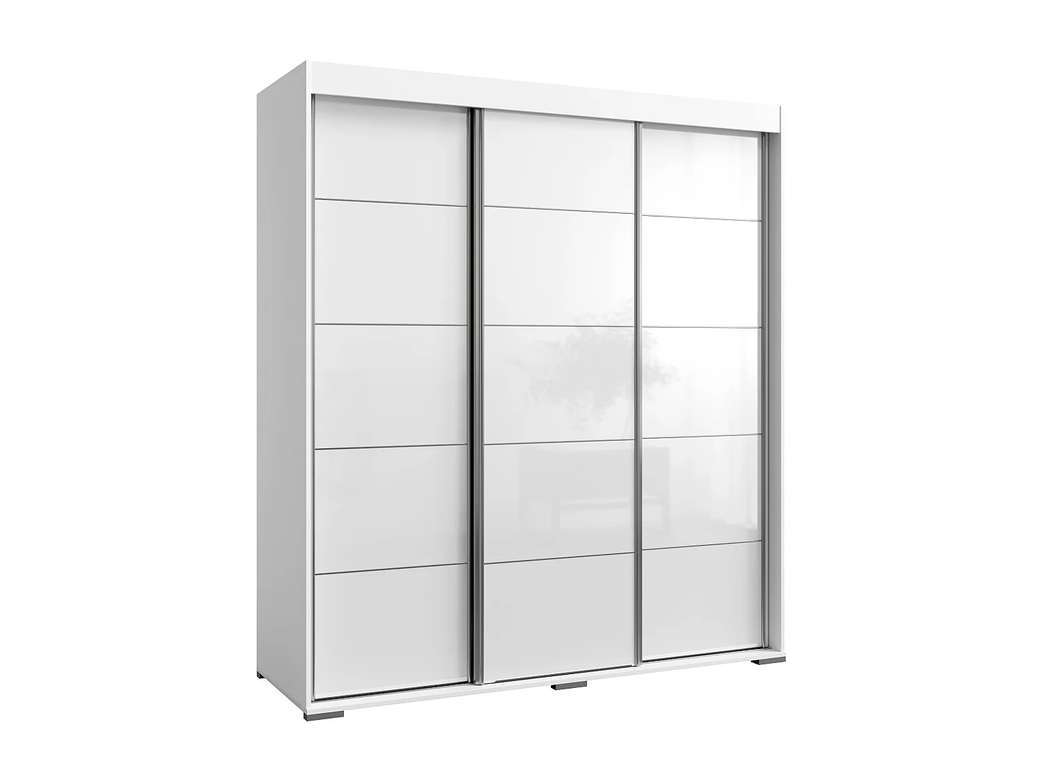 Szafa przeuwna Como 3D 180 Biała (lacobel)