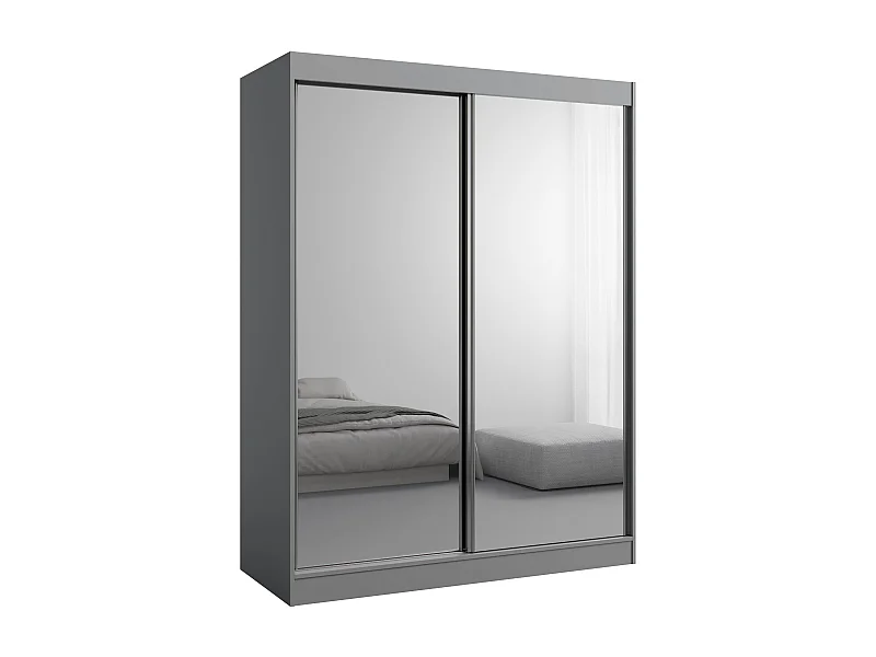 Schuifdeurkat met piegel Como 2D2L 150 Grij