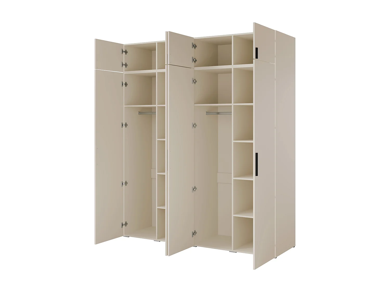 Szafa uchylna z nadstawką Napoli 4D 200 Kaszmir (czarny lub złoty uchwyt)